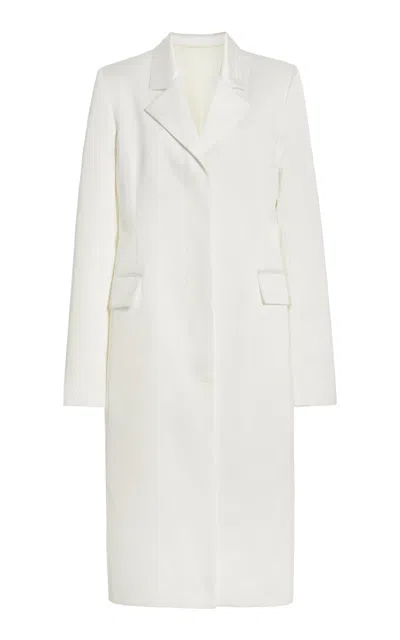 Del Core Belted Organza Trench Coat In Off-white