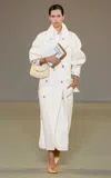 Del Core Belted Technical Cotton Gabardine Trench Coat In White