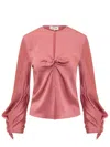 Del Core Blouse With Bow In Pink