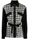 Del Core Bouclé Tied-waist Shirt In Black