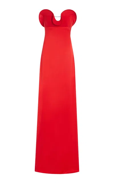 Del Core Bustier Gown In Red