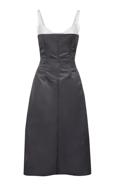 Del Core Bustier Midi Dress In Grey