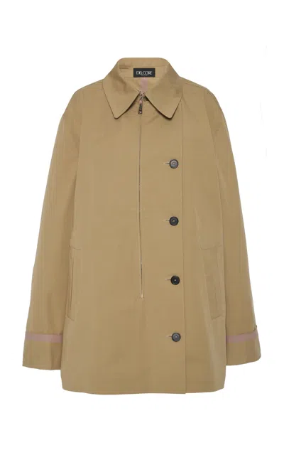 Del Core Button-detailed Technical Cotton Gabardine Jacket In Khaki