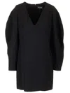 Del Core Slit-detailed Crepe Mini Dress In Black