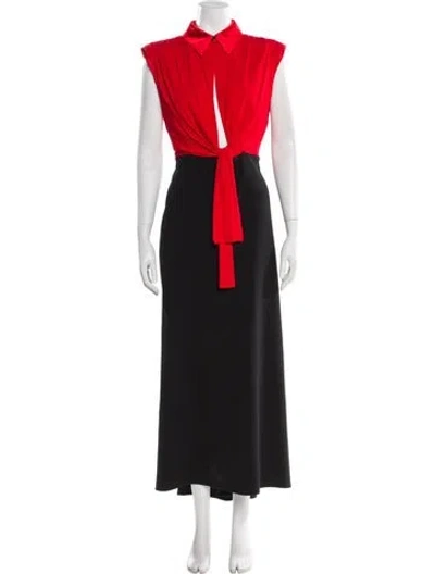 Pre-owned Del Core Colorblock Pattern Long Dress W/ Tags In Multi