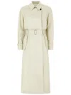 Del Core Cotton Trench Coat In Neutrals