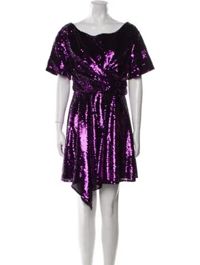 Pre-owned Del Core Cowl Neck Mini Dress W/ Tags In Purple