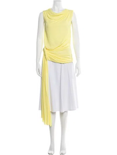 Pre-owned Del Core Cowl Neck Sleeveless Top In Yellow