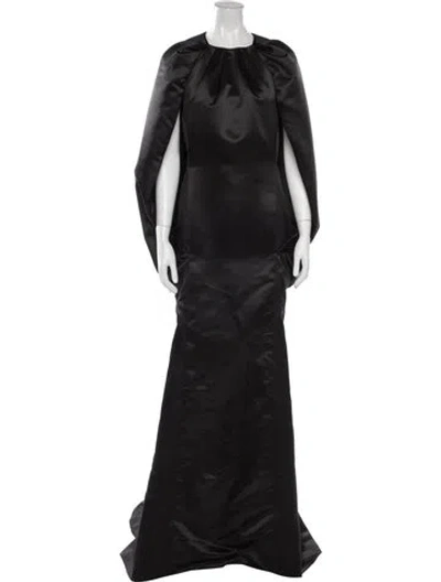 Pre-owned Del Core Crew Neck Long Dress In Black