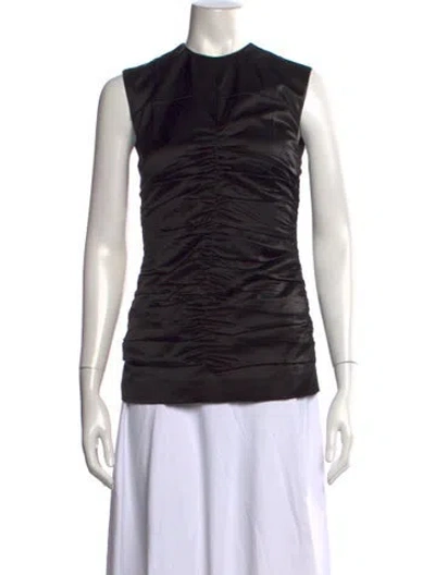 Pre-owned Del Core Crew Neck Sleeveless Top W/ Tags In Black