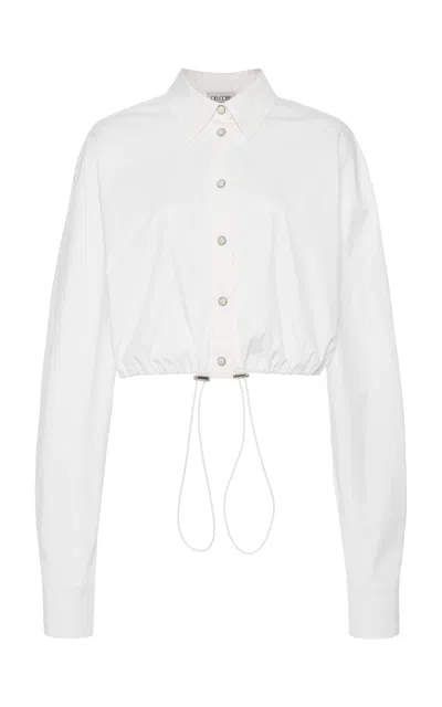 Del Core Cropped Stretch-cotton Poplin Shirt In White