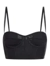 Del Core Lace-detailing Bustier Crop Top In Black
