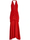 Del Core Drape-detail Maxi Dress In Red