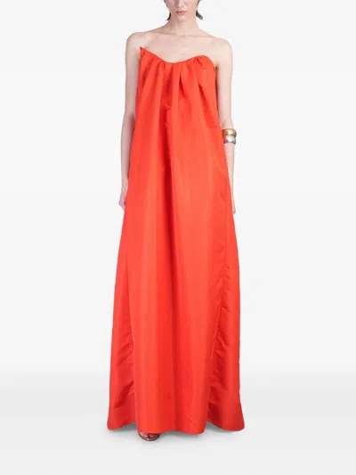 Del Core Draped Bustier Maxi Dress