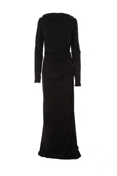 Del Core Draped Maxi Dress In Black