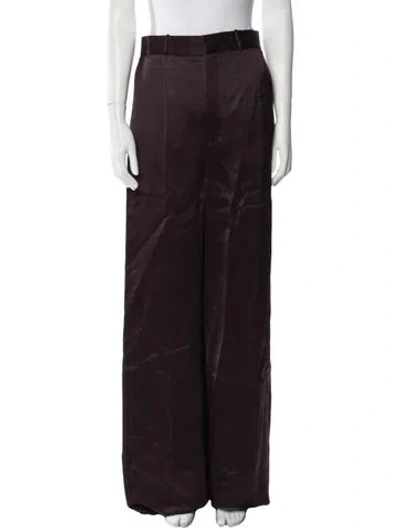 Pre-owned Del Core Faux Shearling Wide Leg Pants In Purple