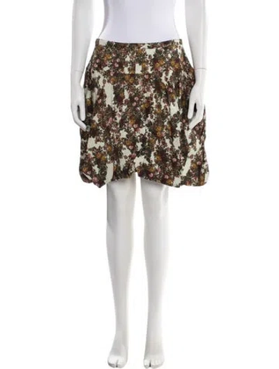 Pre-owned Del Core Floral Print Knee-length Skirt In Green