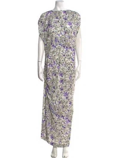 Pre-owned Del Core Floral Print Long Dress W/ Tags In Neutral
