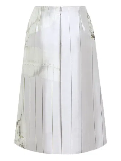 Del Core Floral-print A-line Skirt In Green