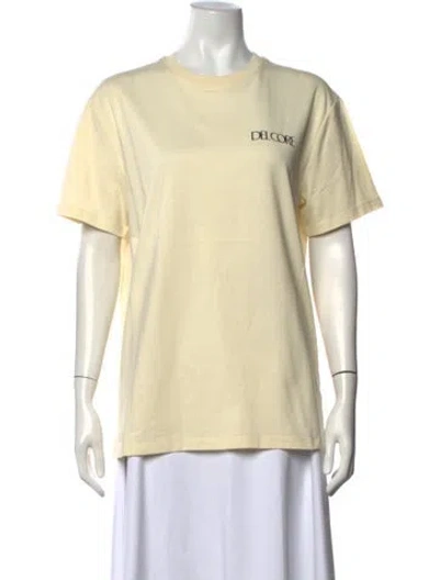 Pre-owned Del Core Graphic Print Crew Neck T-shirt W/ Tags In Yellow