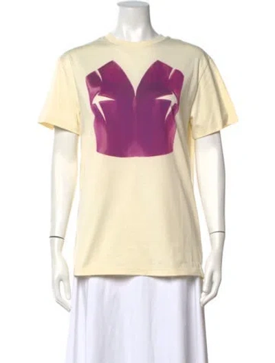 Pre-owned Del Core Graphic Print Crew Neck T-shirt W/ Tags In Yellow
