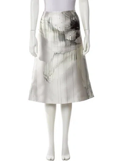 Pre-owned Del Core Graphic Print Knee-length Skirt W/ Tags In Green