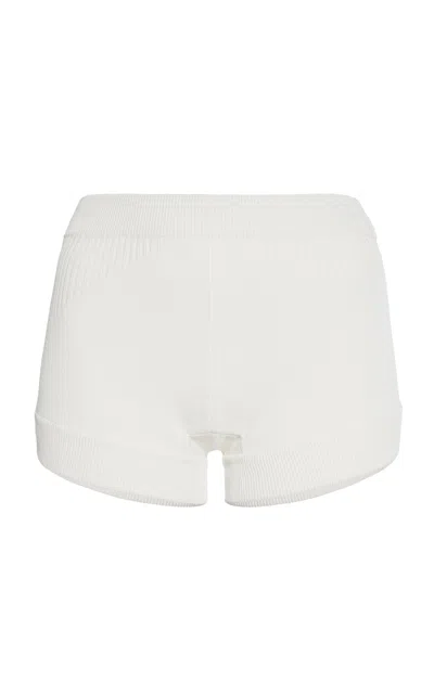 Del Core Knit Boy Shorts In White