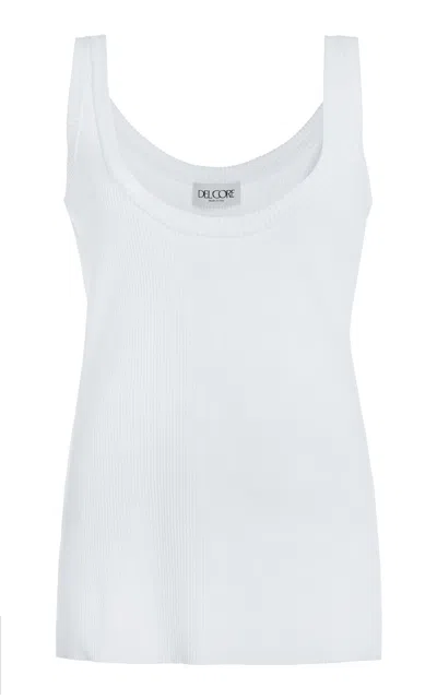 Del Core Knit Tank Top In White