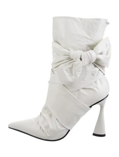 Pre-owned Del Core Leather Boots In White