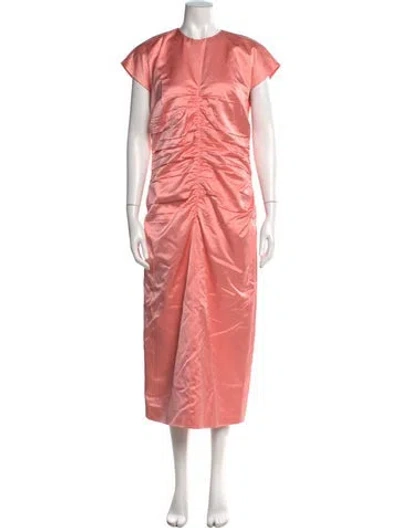 Pre-owned Del Core Leather Long Dress W/ Tags In Pink