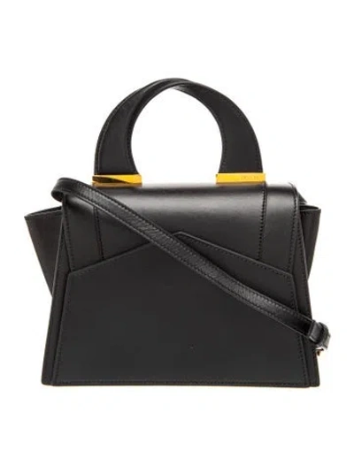 Pre-owned Del Core Leather Top Handle Bag In Black
