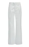 Del Core Low-rise Cotton-blend Wide-leg Pants In White