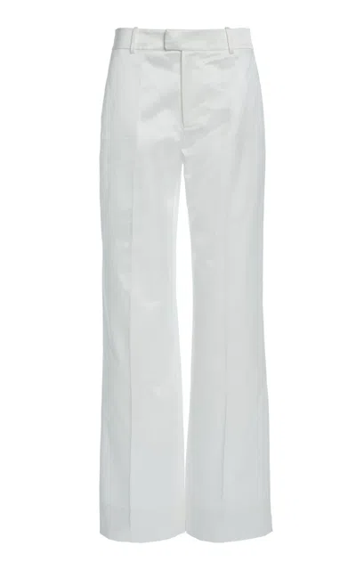 Del Core Low-rise Cotton-blend Wide-leg Pants In White