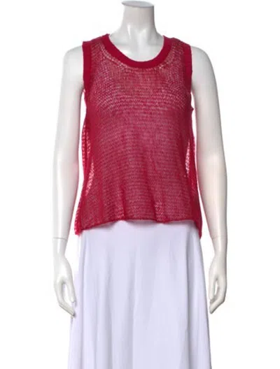 Pre-owned Del Core Mohair Crew Neck Top W/ Tags In Pink