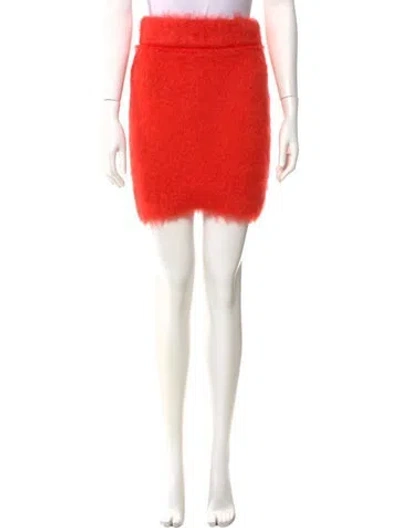 Pre-owned Del Core Mohair Mini Skirt W/ Tags In Orange