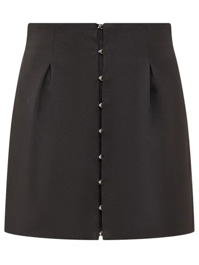 Del Core Hook-fastening Pleated Miniskirt In Black