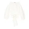 Del Core Boat-neck Tie-waist Poplin Top