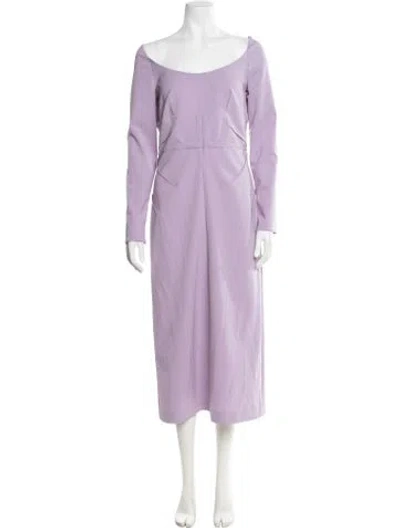 Pre-owned Del Core Off-the-shoulder Midi Length Dress W/ Tags In Purple