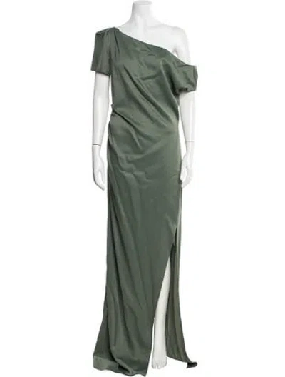 Pre-owned Del Core One-shoulder Long Dress W/ Tags In Green