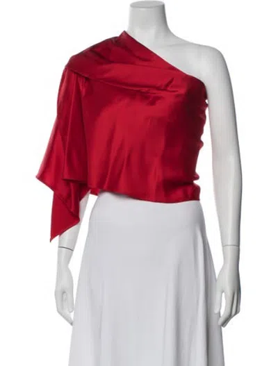 Pre-owned Del Core One-shoulder Sleeveless Blouse W/ Tags In Red