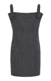 Del Core Open-back Bouclé Mini Dress In Grey