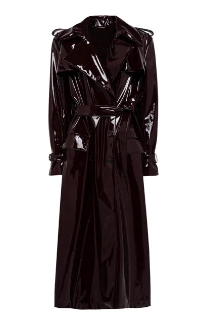 Del Core Oversize Trench Coat In Burgundy
