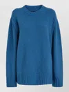 Del Core Oversized Wool Blend Crewneck Sweater In Blue
