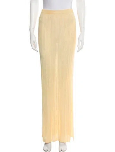 Pre-owned Del Core Pleated Accents Long Skirt W/ Tags In Yellow