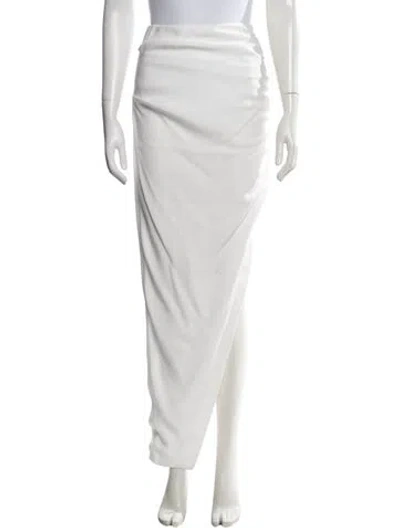 Pre-owned Del Core Pleated Accents Long Skirt In White