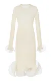 Del Core Plissé-knit Silk Midi Dress In White