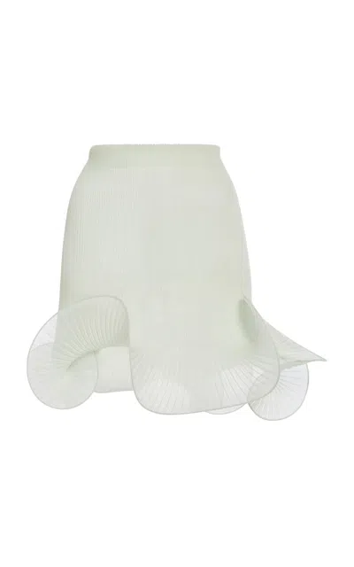 Del Core Plissé-knit Silk Mini Skirt In Off-white