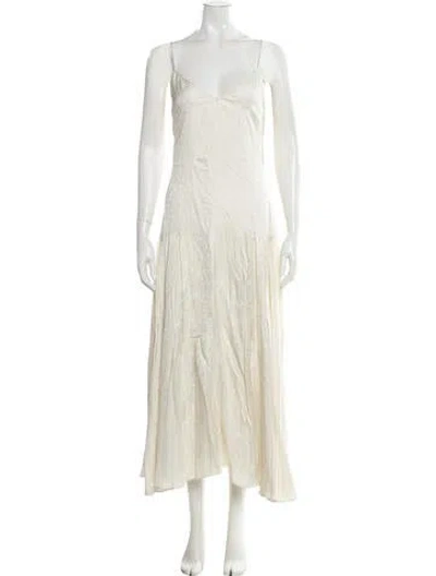 Pre-owned Del Core Polka Dot Print Long Dress In Neutrals