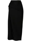 Del Core Popcorn-texture Pencil Midi Skirt In Black