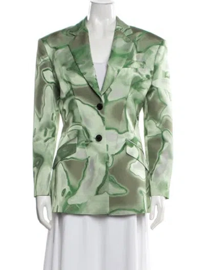 Pre-owned Del Core Printed Blazer W/ Tags In Green